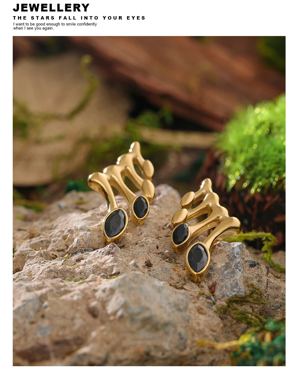 Major Flare Fashion Gold Plated Stud Earrings - Unique Design Major Flare Fashion Gold Plated Stud Earrings - Unique Design